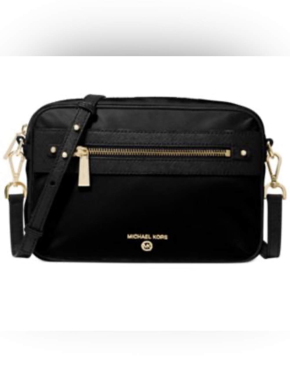 Michael Kors Black Crossbody with Gold Accents